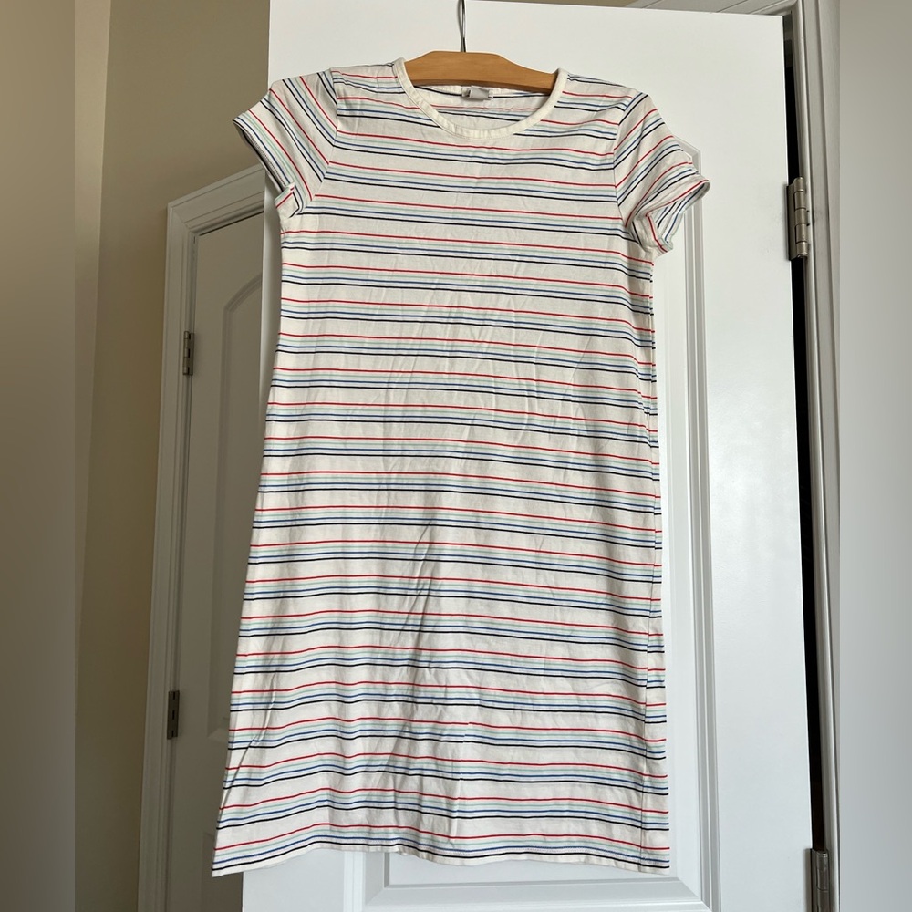 J Crew Striped Short Sleeve Dress
